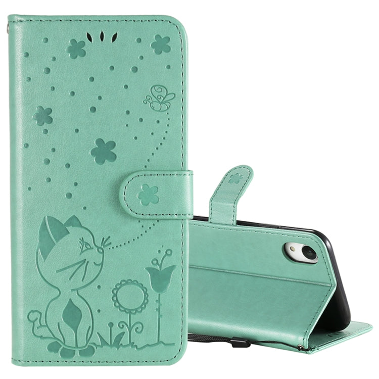 Cat Bee Embossing Pattern Shockproof Horizontal Flip Leather Case with Holder & Card Slots & Wallet, For iPhone 12 / 12 Pro, For iPhone 12 Pro Max, For iPhone X / XS, For iPhone XR