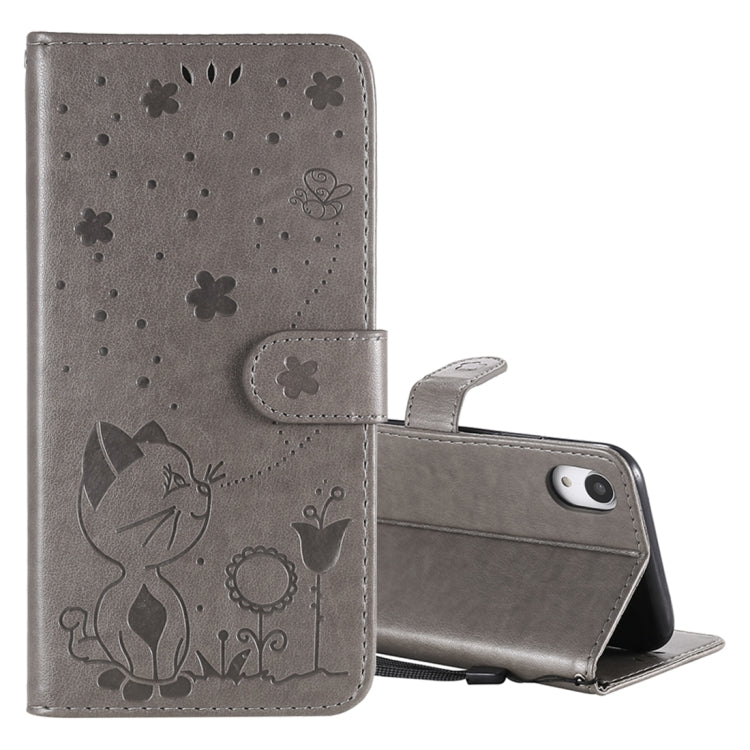 Cat Bee Embossing Pattern Shockproof Horizontal Flip Leather Case with Holder & Card Slots & Wallet, For iPhone 12 / 12 Pro, For iPhone 12 Pro Max, For iPhone X / XS, For iPhone XR