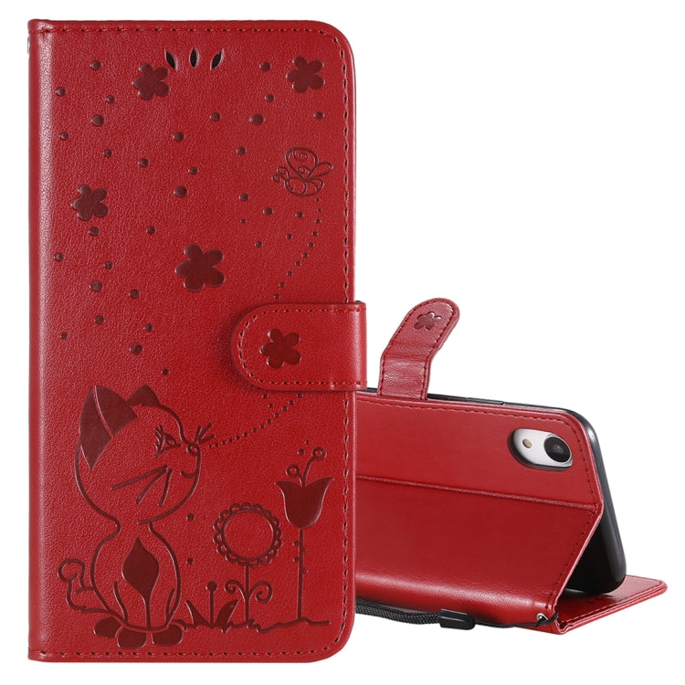 Cat Bee Embossing Pattern Shockproof Horizontal Flip Leather Case with Holder & Card Slots & Wallet, For iPhone 12 / 12 Pro, For iPhone 12 Pro Max, For iPhone X / XS, For iPhone XR