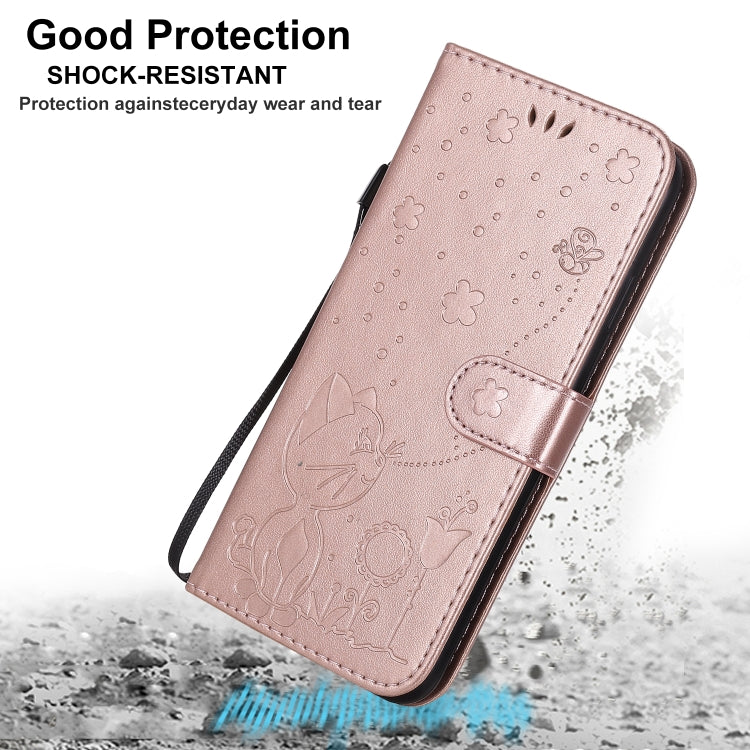 Cat Bee Embossing Pattern Shockproof Horizontal Flip Leather Case with Holder & Card Slots & Wallet, For iPhone XS Max