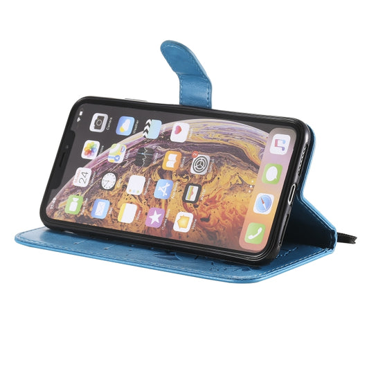 Embossed cat bee design leather case with secure card storage slots