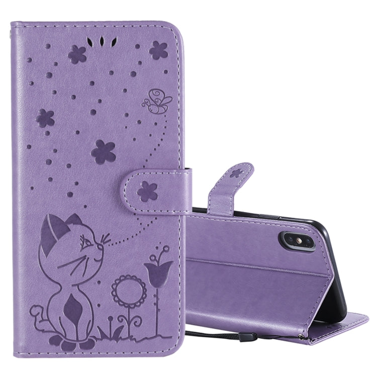 Cat Bee Embossing Pattern Shockproof Horizontal Flip Leather Case with Holder & Card Slots & Wallet, For iPhone XS Max