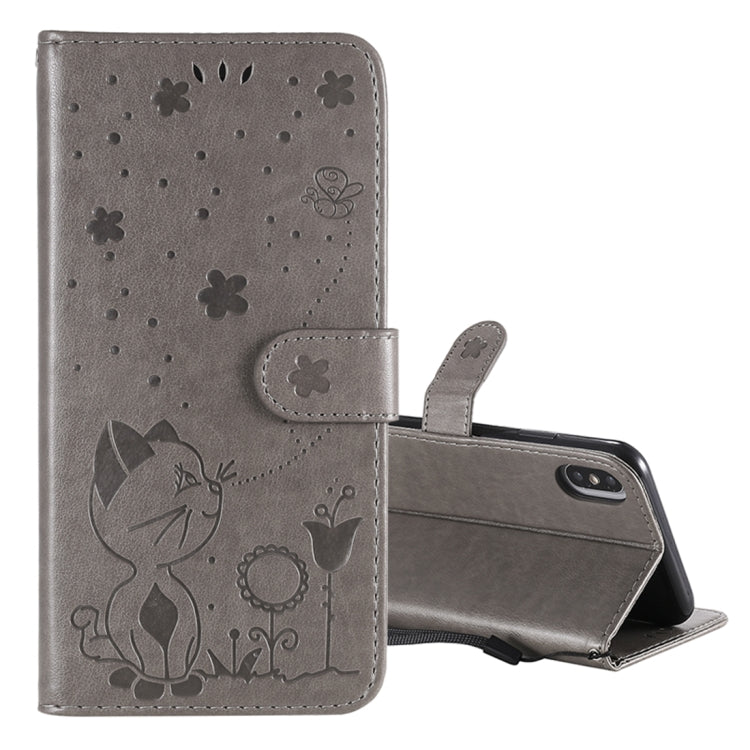 Cat Bee Embossing Pattern Shockproof Horizontal Flip Leather Case with Holder & Card Slots & Wallet, For iPhone XS Max