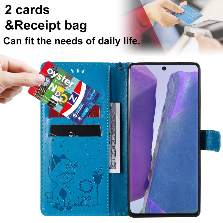 Cat Bee Embossing Pattern Shockproof Horizontal Flip Leather Case with Holder & Card Slots & Wallet, For Samsung Galaxy Note 20, For Samsung Galaxy Note 20 Ultra