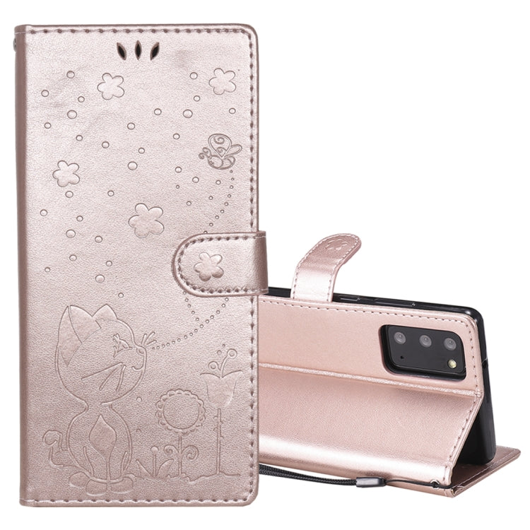 Cat Bee Embossing Pattern Shockproof Horizontal Flip Leather Case with Holder & Card Slots & Wallet, For Samsung Galaxy Note 20, For Samsung Galaxy Note 20 Ultra