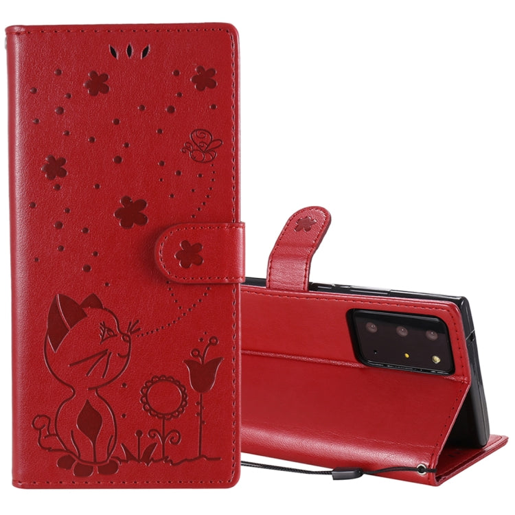 Cat Bee Embossing Pattern Shockproof Horizontal Flip Leather Case with Holder & Card Slots & Wallet, For Samsung Galaxy Note 20, For Samsung Galaxy Note 20 Ultra