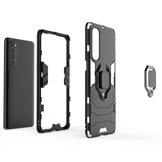 Transparent back design showcasing phone color with shockproof TPU bumpers