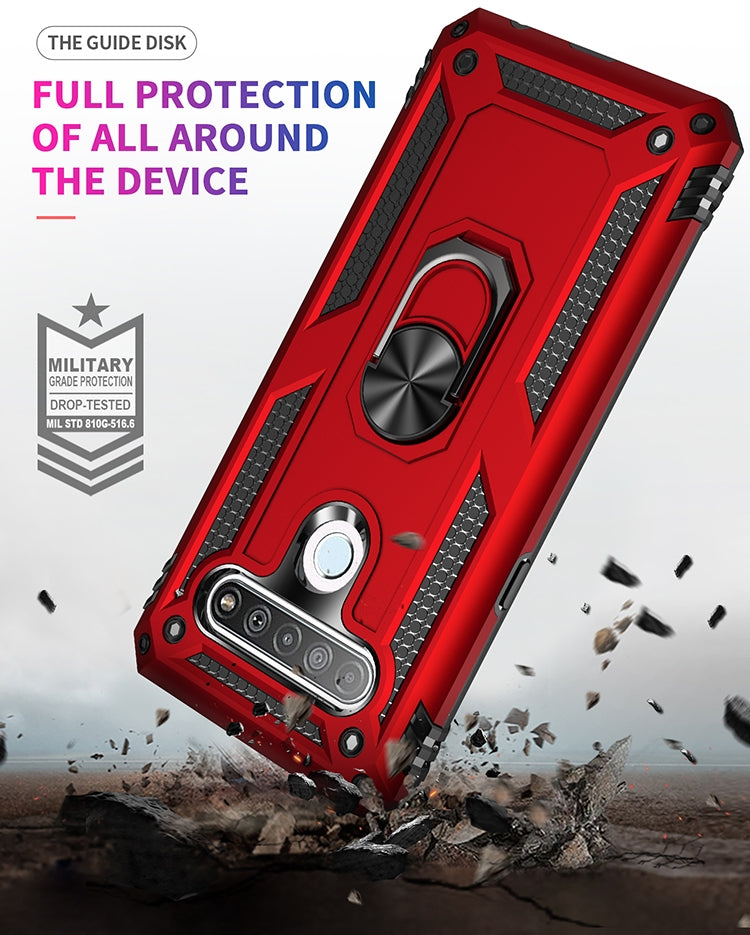 Shockproof TPU + PC Protective Case with 360 Degree Rotating Holder, For LG K61