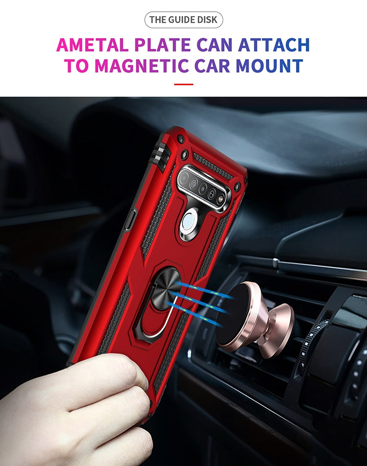 Shockproof TPU + PC Protective Case with 360 Degree Rotating Holder, For LG K61