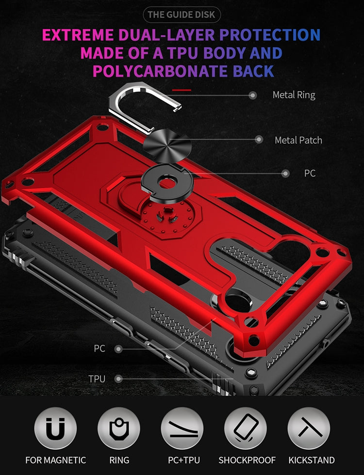 Shockproof TPU + PC Protective Case with 360 Degree Rotating Holder, For LG K61