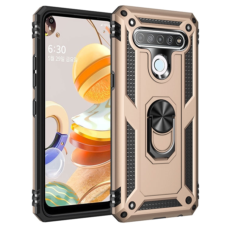 Shockproof TPU + PC Protective Case with 360 Degree Rotating Holder, For LG K61
