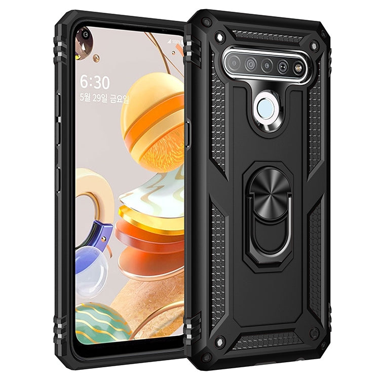 Shockproof TPU + PC Protective Case with 360 Degree Rotating Holder, For LG K61