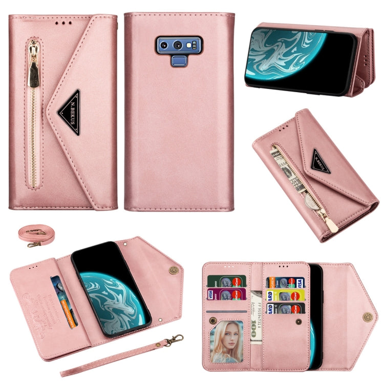 Skin Feel Zipper Horizontal Flip Leather Case with Holder & Card Slots & Photo Frame & Lanyard & Long Rope, For Samsung Galaxy Note9, For Samsung Galaxy S9, For Samsung Galaxy S9+, For Samsung Galaxy Note8