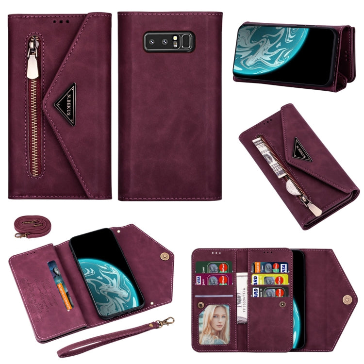 Skin Feel Zipper Horizontal Flip Leather Case with Holder & Card Slots & Photo Frame & Lanyard & Long Rope, For Samsung Galaxy Note9, For Samsung Galaxy S9, For Samsung Galaxy S9+, For Samsung Galaxy Note8