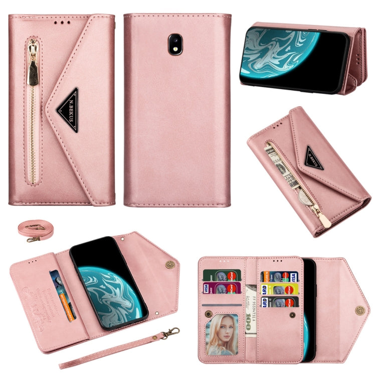 Skin Feel Zipper Horizontal Flip Leather Case with Holder & Card Slots & Photo Frame & Lanyard & Long Rope, For Samsung Galaxy J5 (2017) / J530 EU Version, For Samsung Galaxy J7 (2017) / J730 EU Version, For Samsung Galaxy S7, For Samsung Galaxy S7 edge