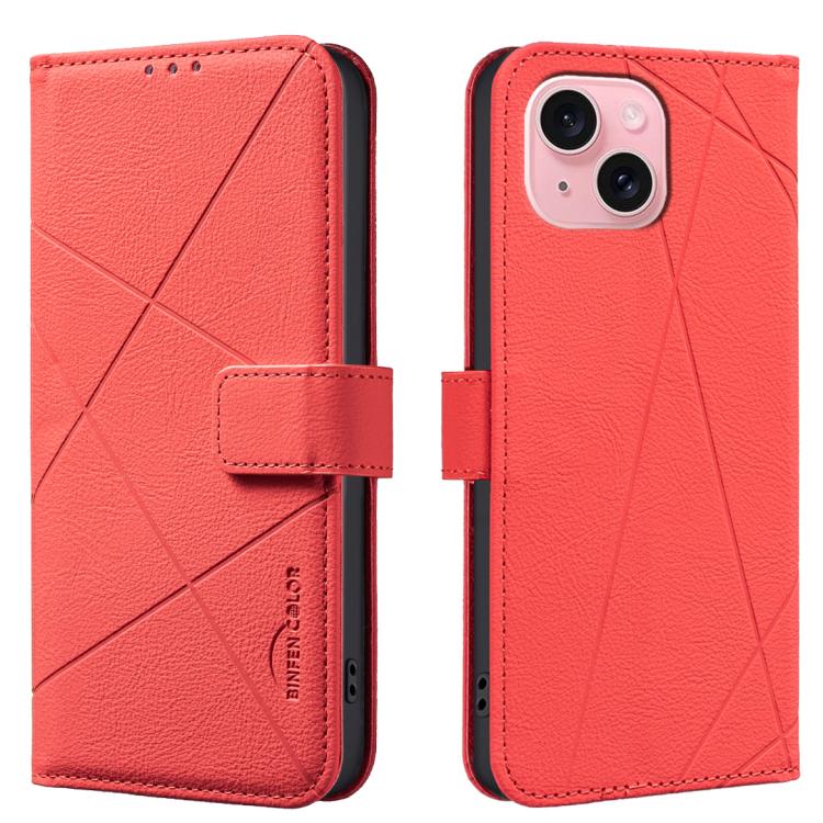 Geometric Pattern RFID Leather Phone Case, For iPhone 15, For iPhone 13 / 14, For iPhone 14 Pro, For iPhone 14 Pro Max