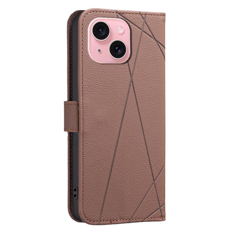 Geometric Pattern RFID Leather Phone Case, For iPhone 15, For iPhone 13 / 14, For iPhone 14 Pro, For iPhone 14 Pro Max