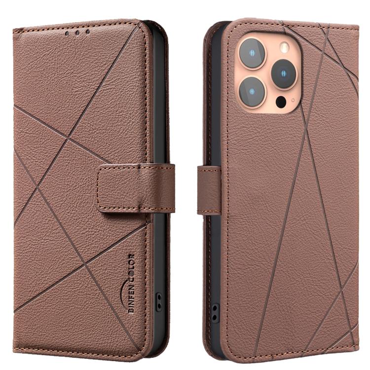 Geometric Pattern RFID Leather Phone Case, For iPhone 16, For iPhone 15 Pro Max, For iPhone 15 Pro, For iPhone 14 Plus / 15 Plus