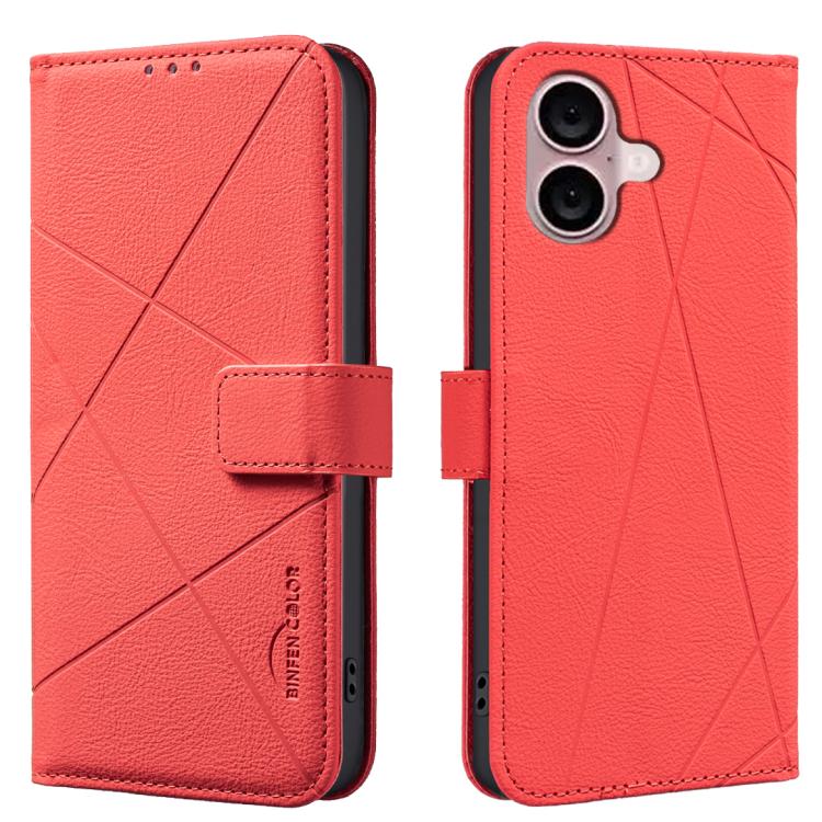 Geometric Pattern RFID Leather Phone Case, For iPhone 16, For iPhone 15 Pro Max, For iPhone 15 Pro, For iPhone 14 Plus / 15 Plus