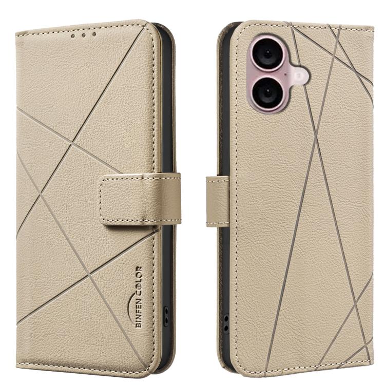 Geometric Pattern RFID Leather Phone Case, For iPhone 16e, For iPhone 16 Pro Max, For iPhone 16 Pro, For iPhone 16 Plus