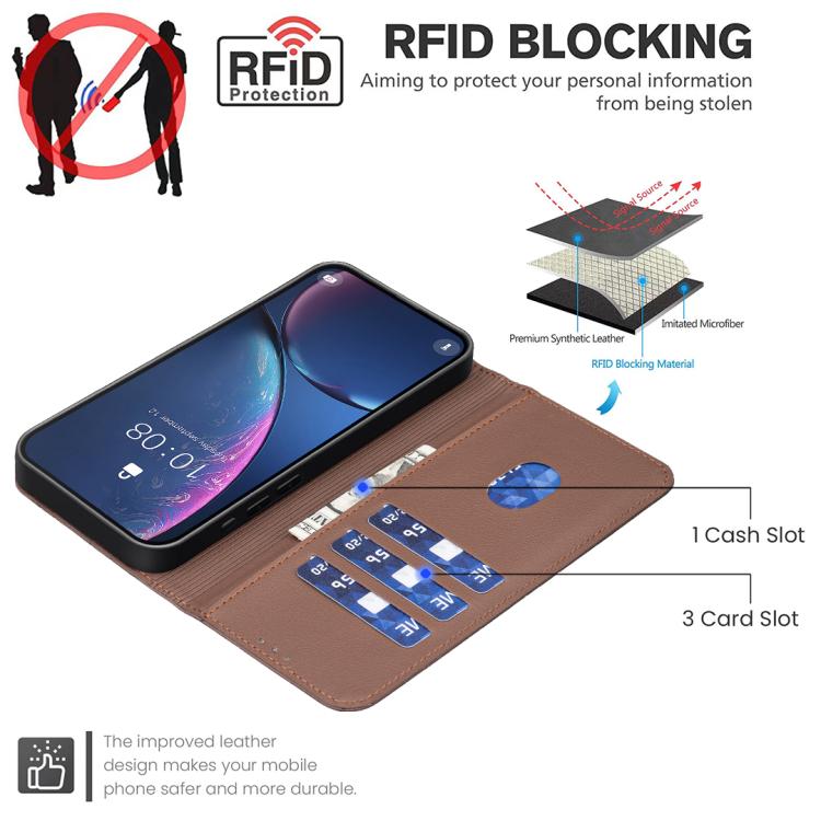 Geometric Pattern RFID Leather Phone Case, For iPhone XR, For iPhone XS Max, For iPhone 6 Plus / 7 Plus / 8 Plus