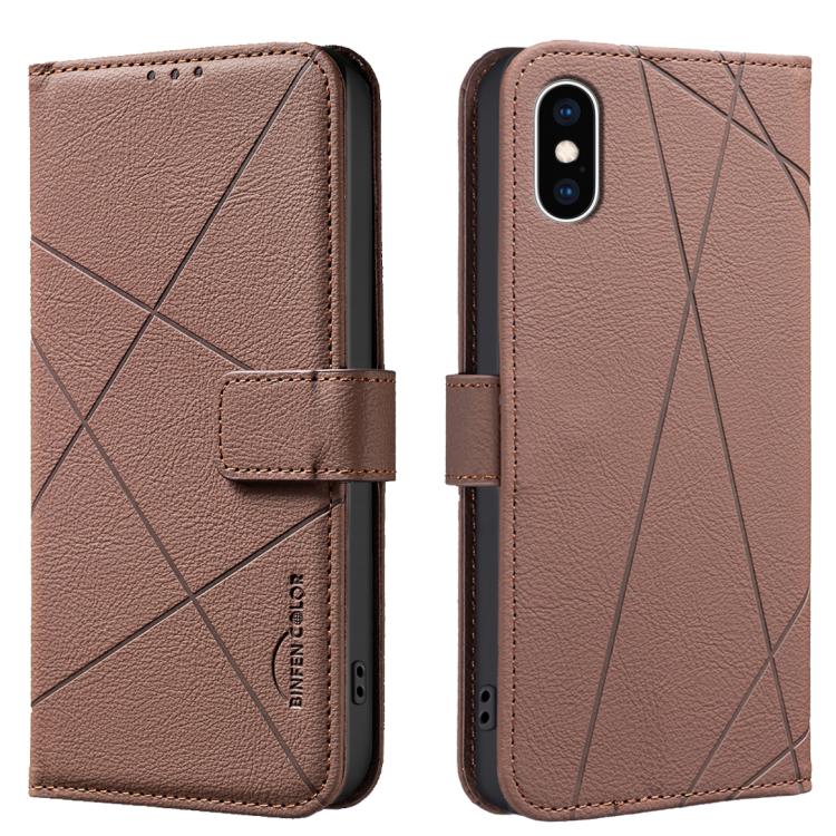 Geometric Pattern RFID Leather Phone Case, For iPhone XR, For iPhone XS Max, For iPhone 6 Plus / 7 Plus / 8 Plus