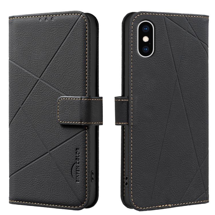 Geometric Pattern RFID Leather Phone Case, For iPhone XR, For iPhone XS Max, For iPhone 6 Plus / 7 Plus / 8 Plus