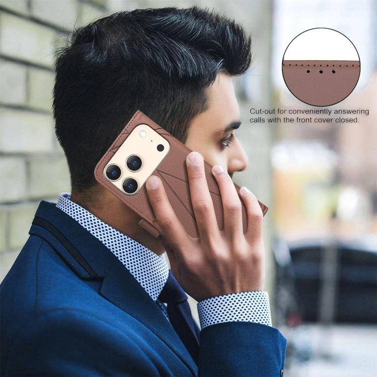 Geometric Pattern RFID Leather Phone Case, For iPhone 17 Pro Max, For iPhone 17 Pro, For iPhone 17, For iPhone 17 Air