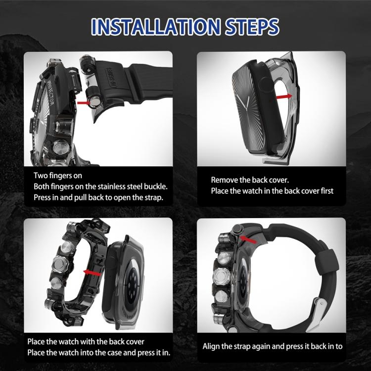 Metal Case Integrated Silicone Watch Band, For Apple Watch Series 10 46mm