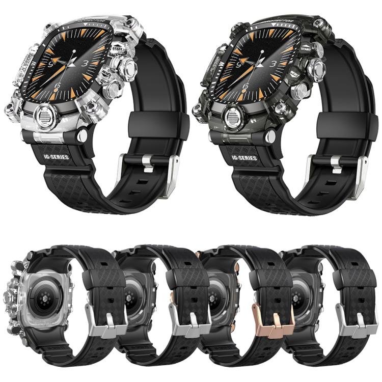 Metal Case Integrated Silicone Watch Band, For Apple Watch Series 10 46mm