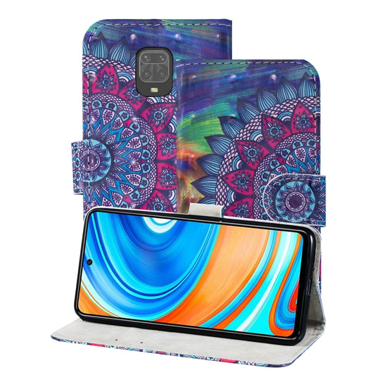 3D painting pattern PU leather flip case with card slots and lanyard for Xiaomi Redmi Note 9