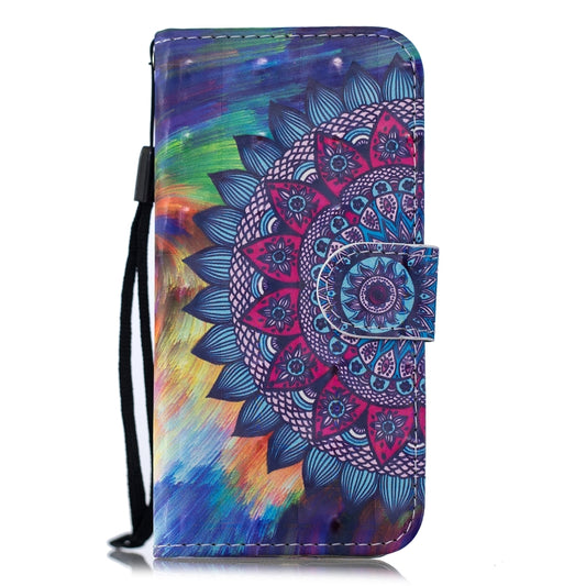 Colorful horizontal flip wallet case featuring 3D drawing design with stand holder functionality