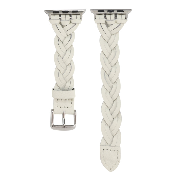 Leather Woven Single Loop Watch Wrist Strap, For Apple Watch Ultra 49mm / Series 8&7 45mm / SE 2&6&SE&5&4 44mm / 3&2&1 42mm, For Apple Watch Series 8&7 41mm / SE 2&6&SE&5&4 40mm / 3&2&1 38mm