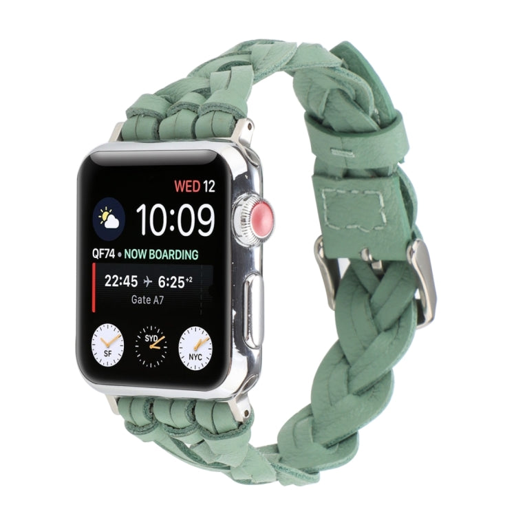 Leather Woven Single Loop Watch Wrist Strap, For Apple Watch Ultra 49mm / Series 8&7 45mm / SE 2&6&SE&5&4 44mm / 3&2&1 42mm, For Apple Watch Series 8&7 41mm / SE 2&6&SE&5&4 40mm / 3&2&1 38mm