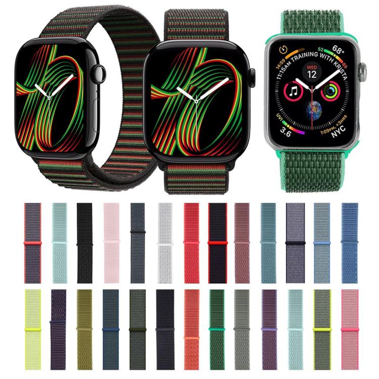 xDfind Nylon Loop Hook and Loop Fastener Watch Band, For Apple Watch 46mm / 49mm / 45mm / 44mm, For Apple Watch 42mm / 41mm / 40mm / 38mm