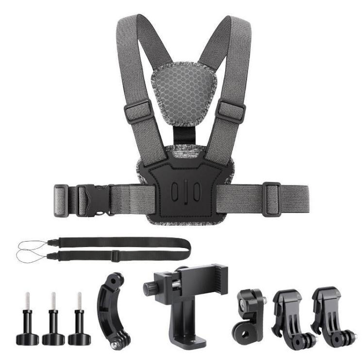 Quick Release Body Mount Belt Chest Strap with Mount & Screw, 3 in 1, 4 in 1, 10 in 1 360 Phone Clamp