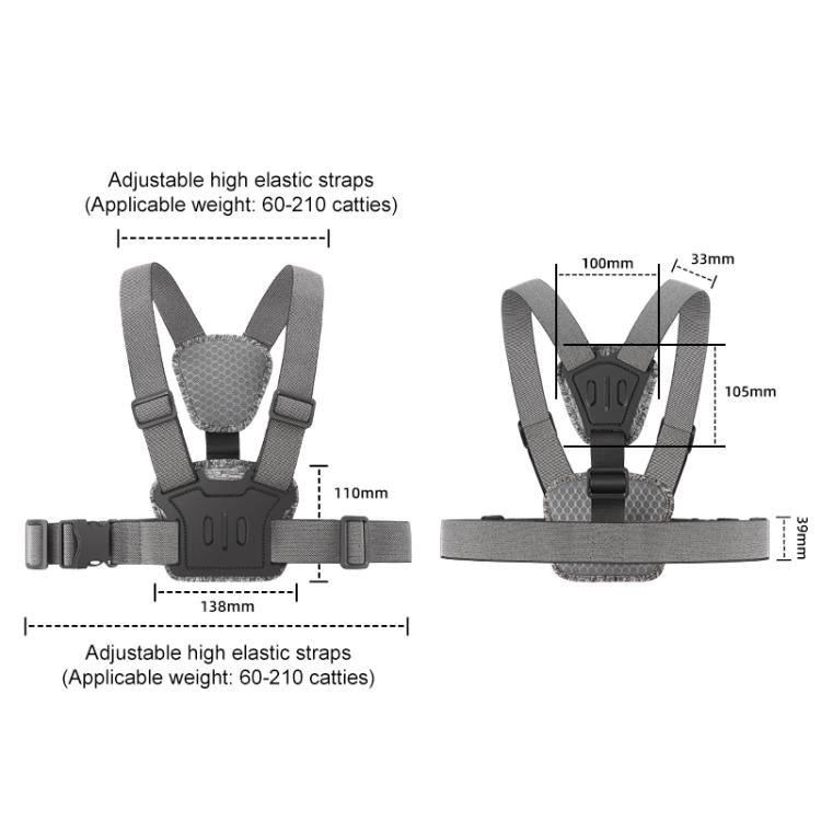 Quick Release Body Mount Belt Chest Strap with Mount & Screw, 3 in 1, 4 in 1, 10 in 1 360 Phone Clamp