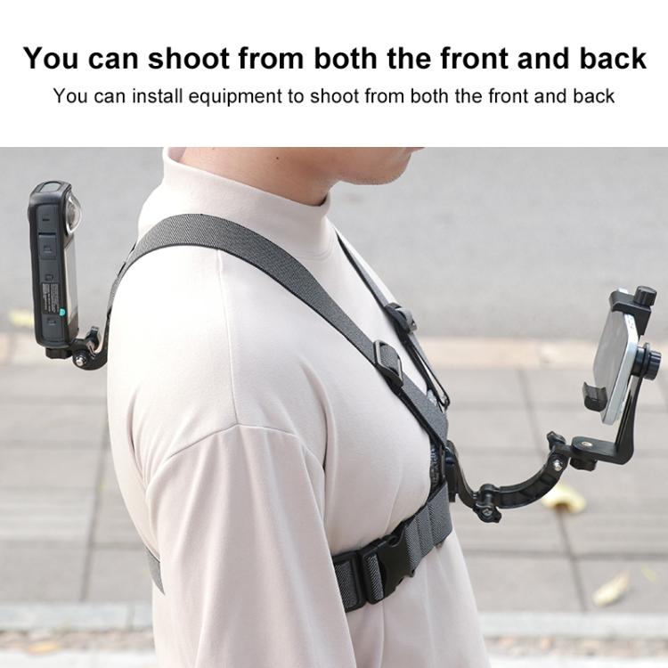 Quick Release Body Mount Belt Chest Strap with Mount & Screw, 3 in 1, 4 in 1, 10 in 1 360 Phone Clamp