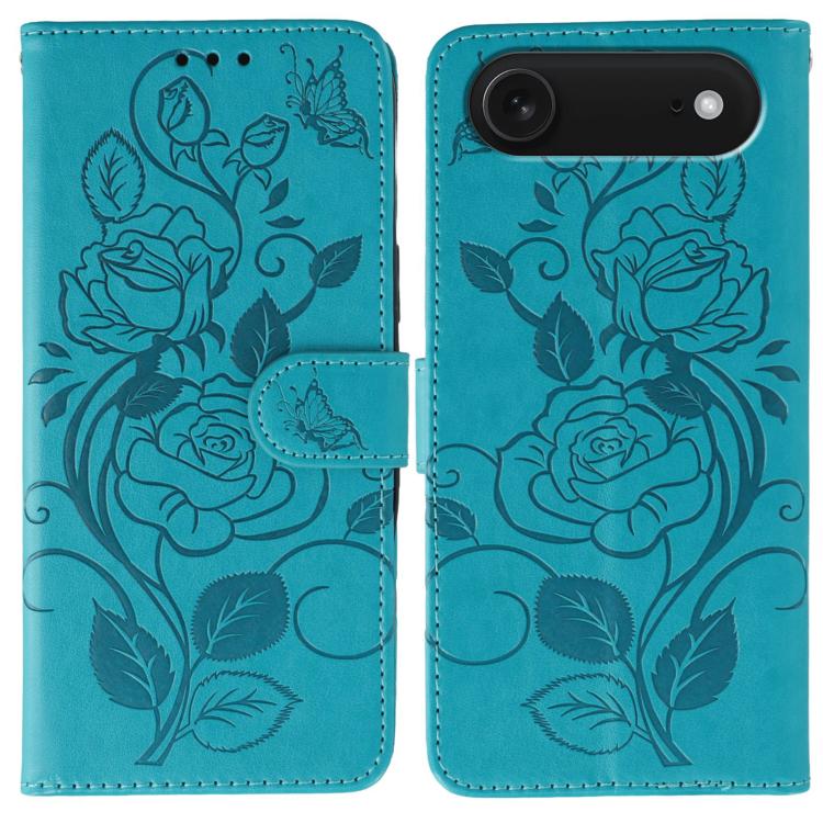Rose Butterfly Embossed Leather Phone Case, For iPhone 17 Pro Max, For iPhone 17 Pro, For iPhone 17, For iPhone 17 Air