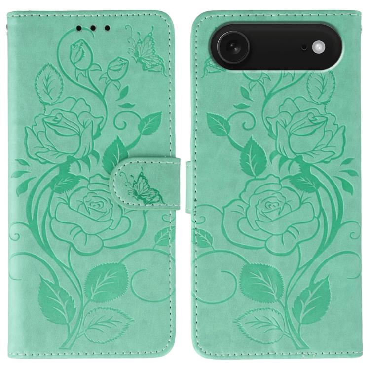 Rose Butterfly Embossed Leather Phone Case, For iPhone 17 Pro Max, For iPhone 17 Pro, For iPhone 17, For iPhone 17 Air