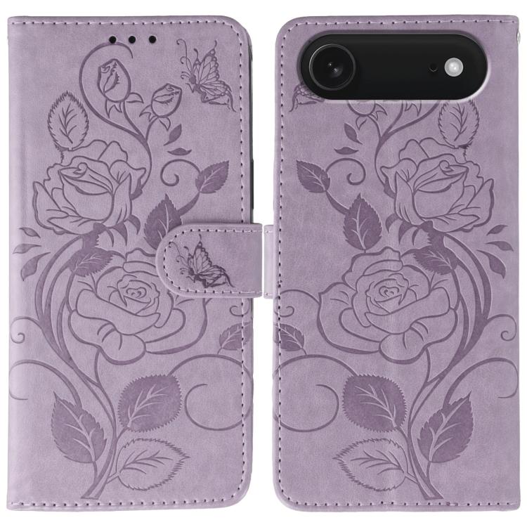 Rose Butterfly Embossed Leather Phone Case, For iPhone 17 Pro Max, For iPhone 17 Pro, For iPhone 17, For iPhone 17 Air