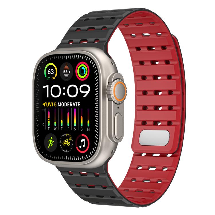 Two-Tone Breathable Magnetic Silicone Watch Band, For Apple Watch 46mm / 49mm / 45mm / 44mm, For Apple Watch 42mm / 41mm / 40mm / 38mm