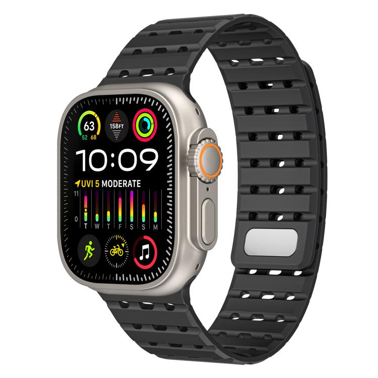 Two-Tone Breathable Magnetic Silicone Watch Band, For Apple Watch 46mm / 49mm / 45mm / 44mm, For Apple Watch 42mm / 41mm / 40mm / 38mm