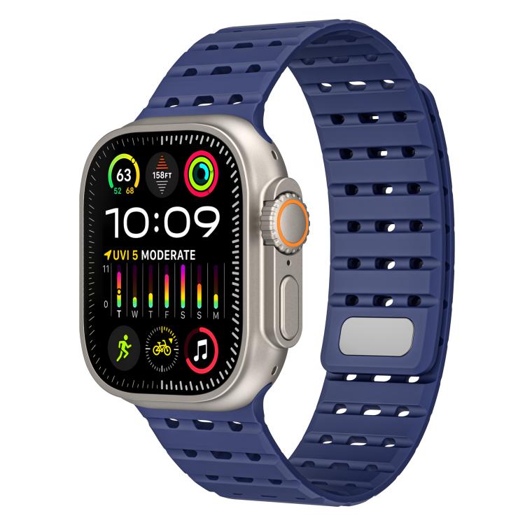 Two-Tone Breathable Magnetic Silicone Watch Band, For Apple Watch 46mm / 49mm / 45mm / 44mm, For Apple Watch 42mm / 41mm / 40mm / 38mm
