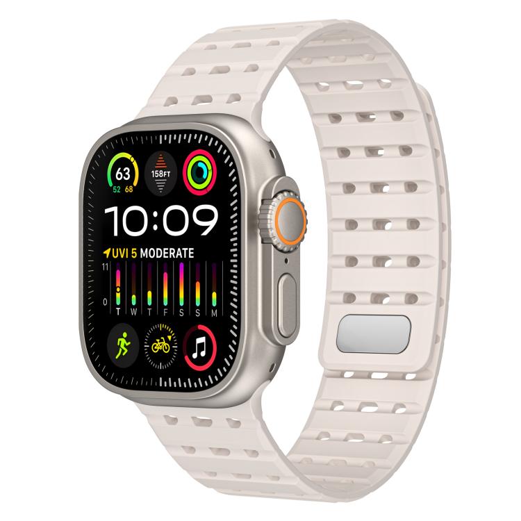 Two-Tone Breathable Magnetic Silicone Watch Band, For Apple Watch 46mm / 49mm / 45mm / 44mm, For Apple Watch 42mm / 41mm / 40mm / 38mm