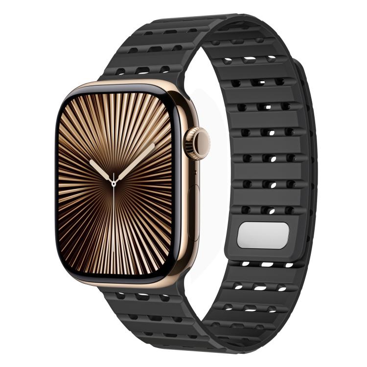 Two-Tone Breathable Magnetic Silicone Watch Band, For Apple Watch 46mm / 49mm / 45mm / 44mm, For Apple Watch 42mm / 41mm / 40mm / 38mm