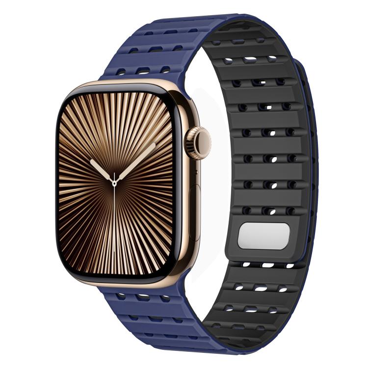 Two-Tone Breathable Magnetic Silicone Watch Band, For Apple Watch 46mm / 49mm / 45mm / 44mm, For Apple Watch 42mm / 41mm / 40mm / 38mm