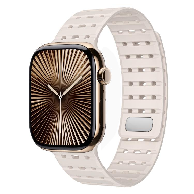 Two-Tone Breathable Magnetic Silicone Watch Band, For Apple Watch 46mm / 49mm / 45mm / 44mm, For Apple Watch 42mm / 41mm / 40mm / 38mm