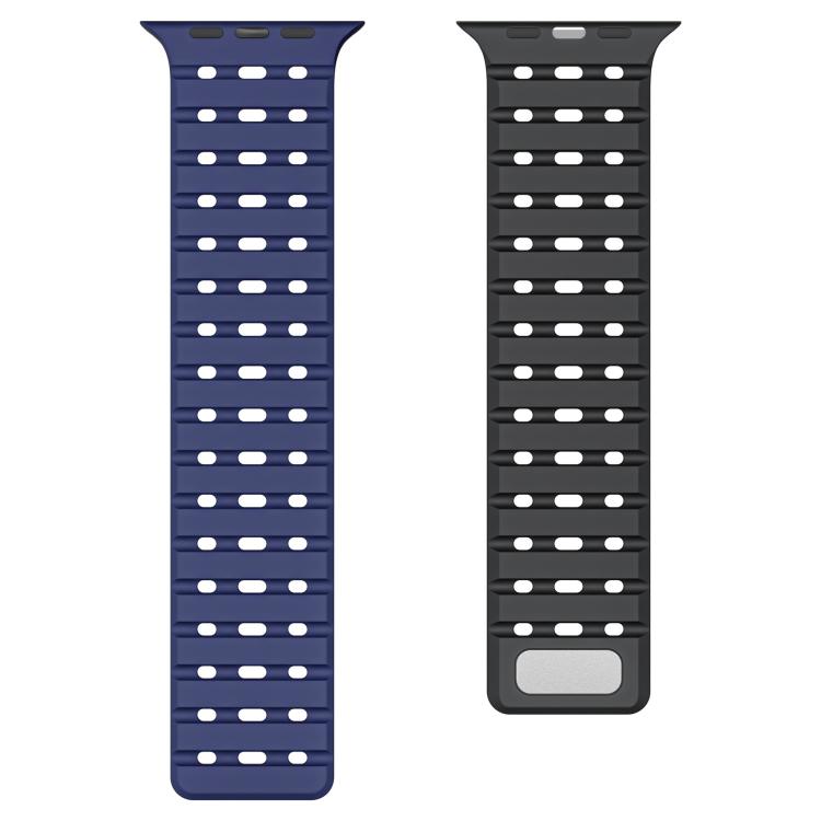 Two-Tone Breathable Magnetic Silicone Watch Band, For Apple Watch 46mm / 49mm / 45mm / 44mm, For Apple Watch 42mm / 41mm / 40mm / 38mm
