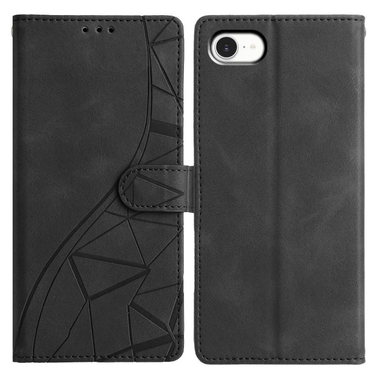 Triangles Embossed Leather Phone Case, For iPhone 16e, For iPhone 16 Pro Max, For iPhone 16 Pro, For iPhone 16 Plus